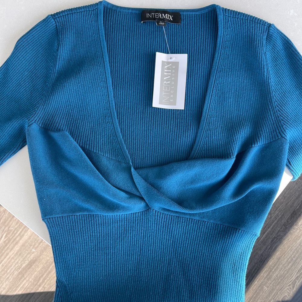Intermix Blue Knit Top